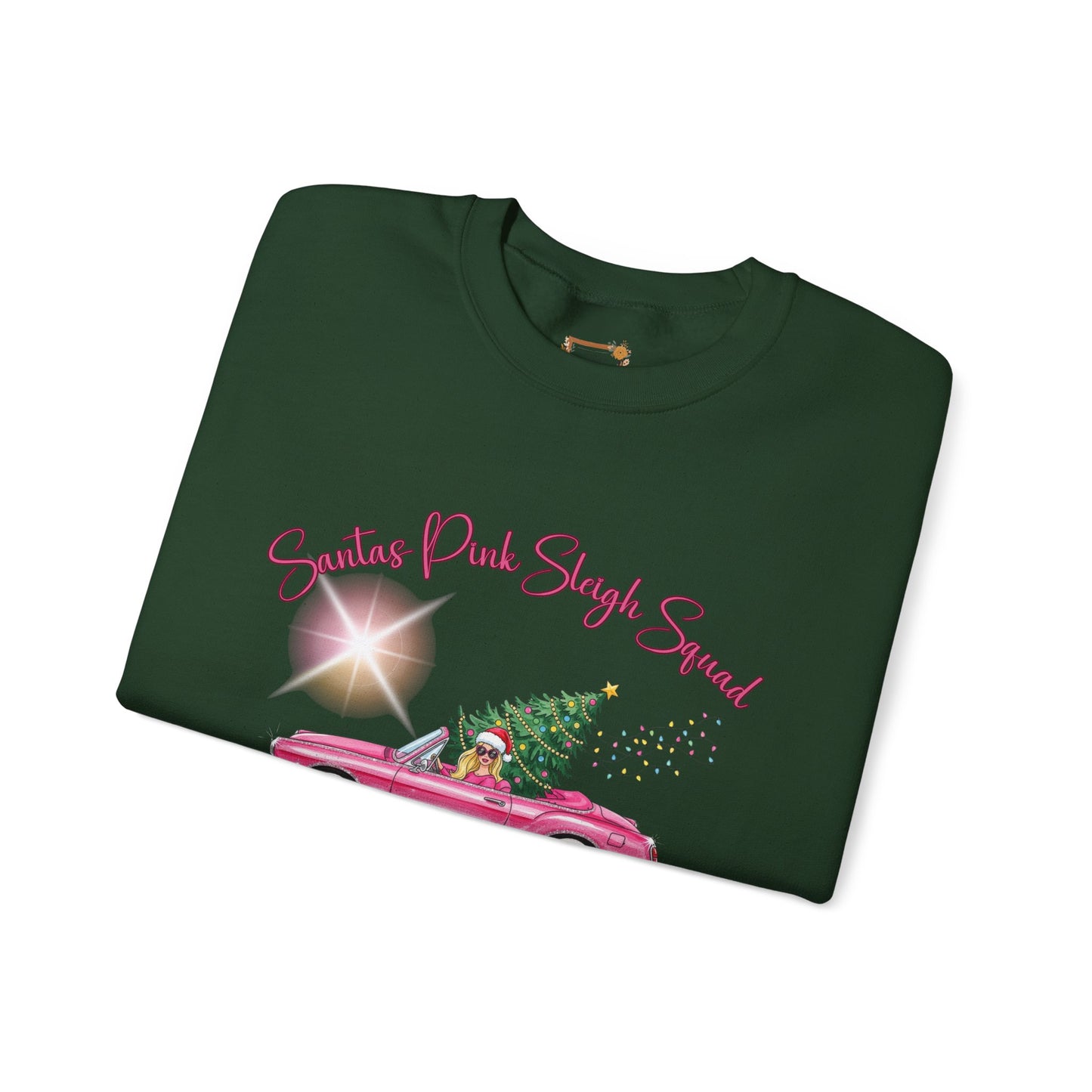 Santa's Pink Sleigh Squad Crewneck Sweatshirt
