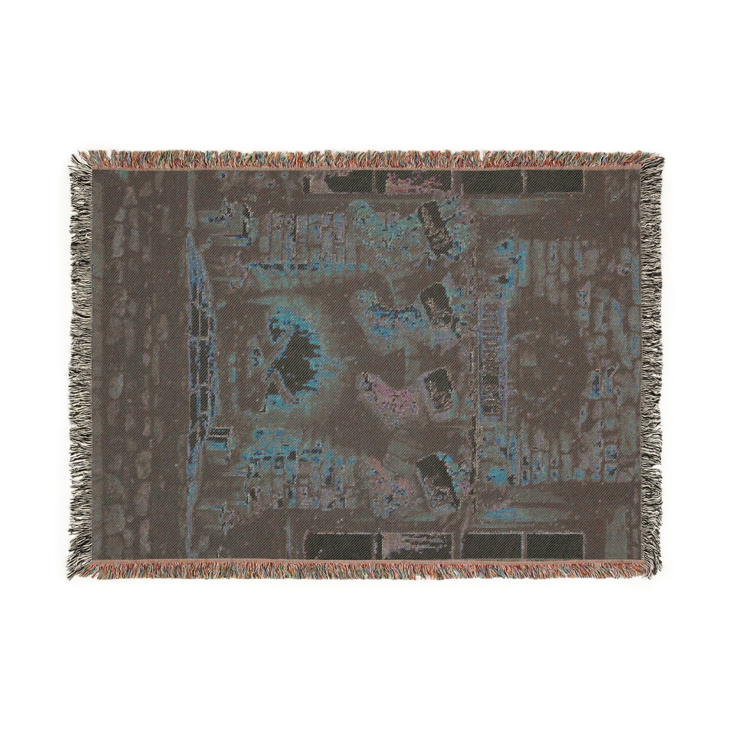 Custom Family Fireplace Christmas Woven Blanket