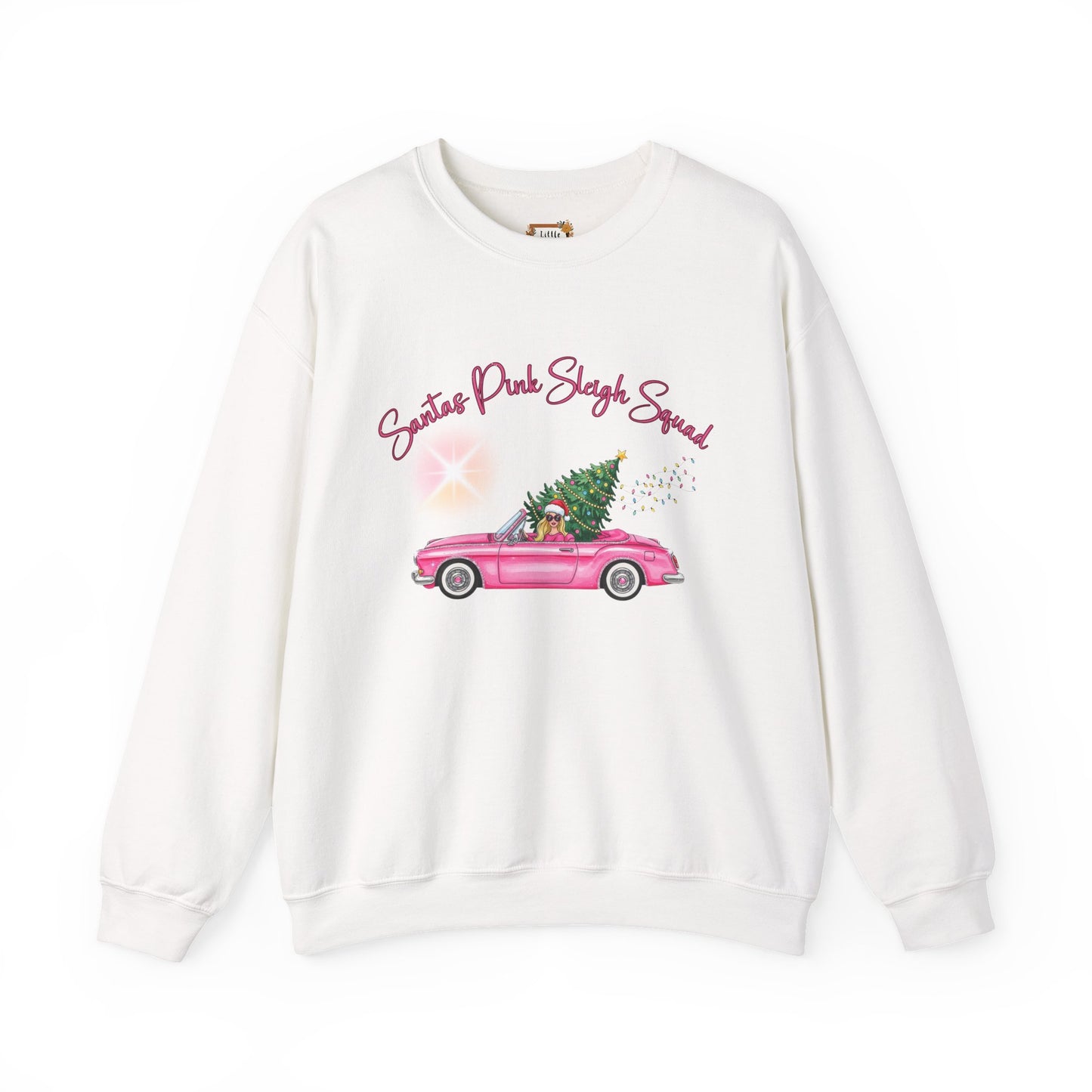 Santa's Pink Sleigh Squad Crewneck Sweatshirt