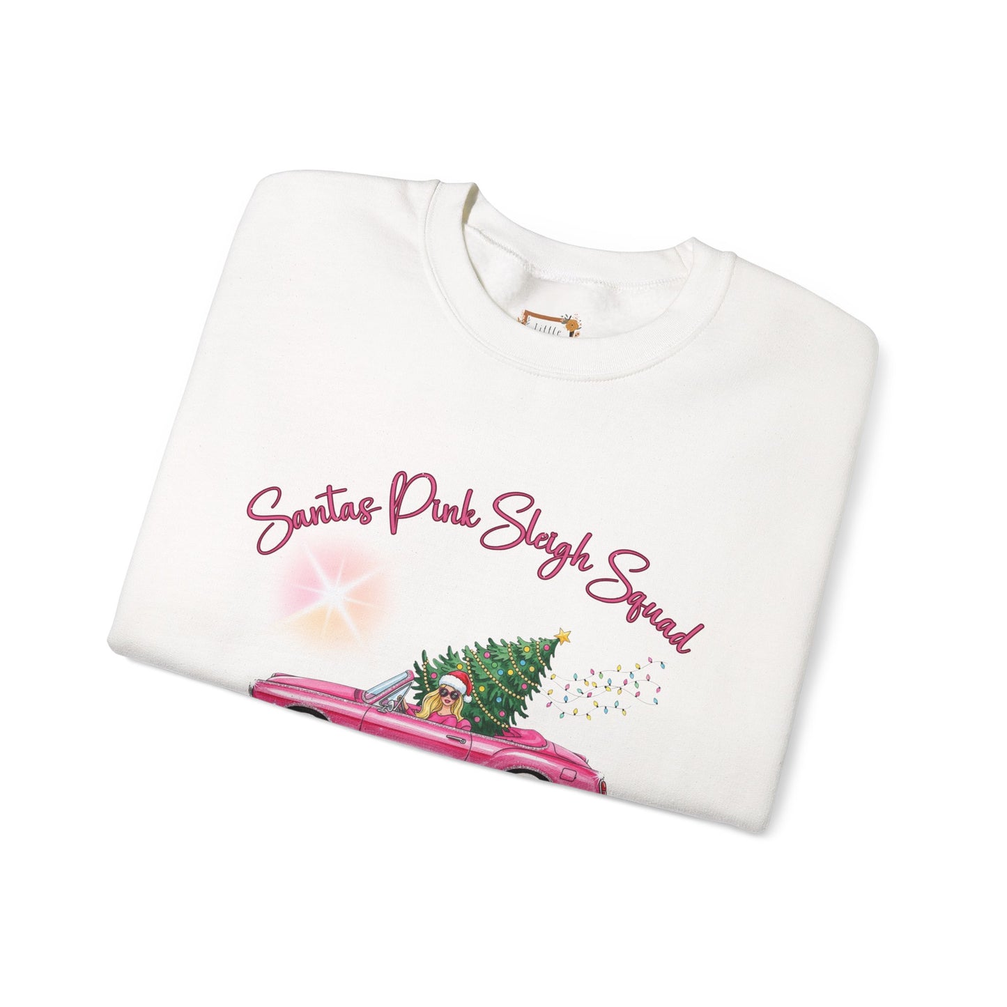 Santa's Pink Sleigh Squad Crewneck Sweatshirt