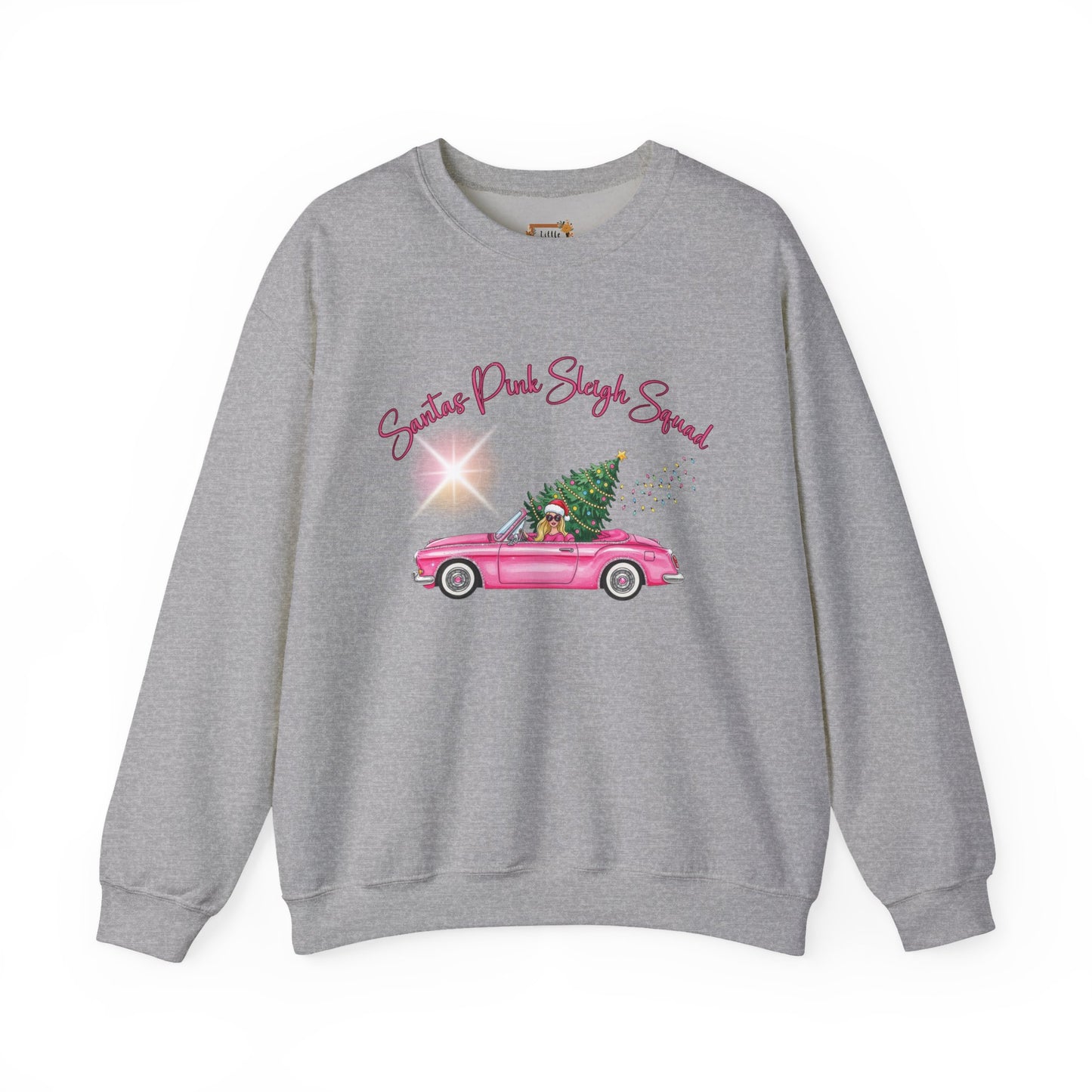 Santa's Pink Sleigh Squad Crewneck Sweatshirt