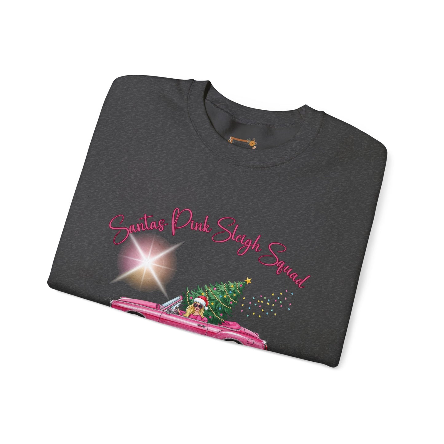 Santa's Pink Sleigh Squad Crewneck Sweatshirt