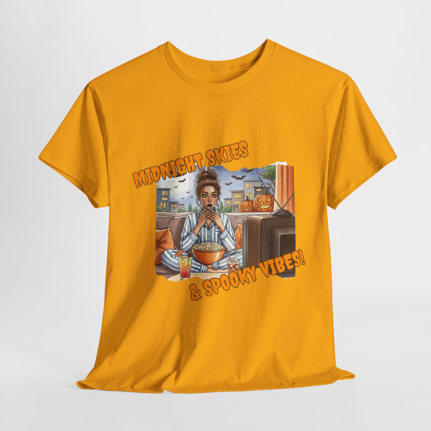 Spooky Vibes Graphic Tee – Soft Cotton Blend Halloween T-Shirt for Everyday Comfort