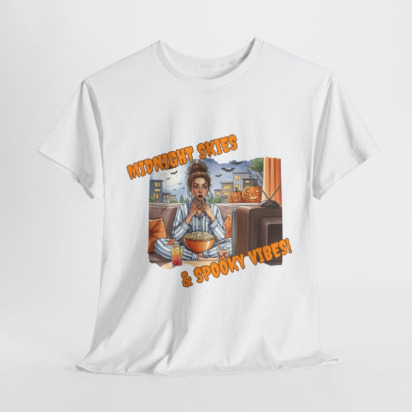 Spooky Vibes Graphic Tee – Soft Cotton Blend Halloween T-Shirt for Everyday Comfort