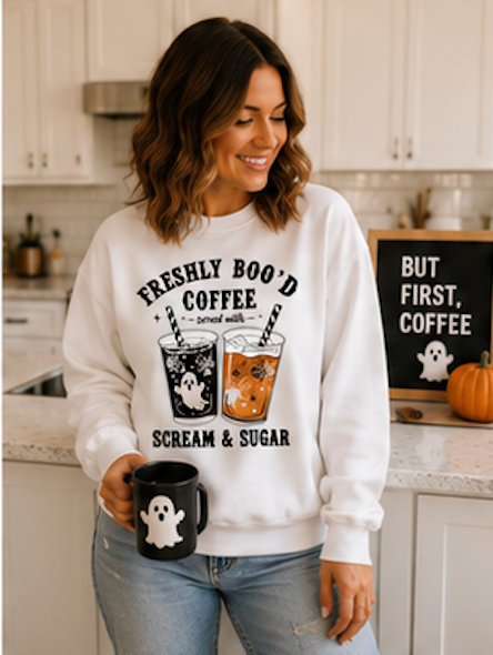 Freshly Boo'd Coffee: Scream & Sugar Crewneck