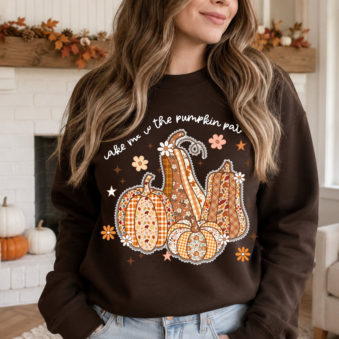 Pumpkin Patch Gourd Crewneck Sweatshirt – "Take Me to the Pumpkin Patch" Fall Pullover