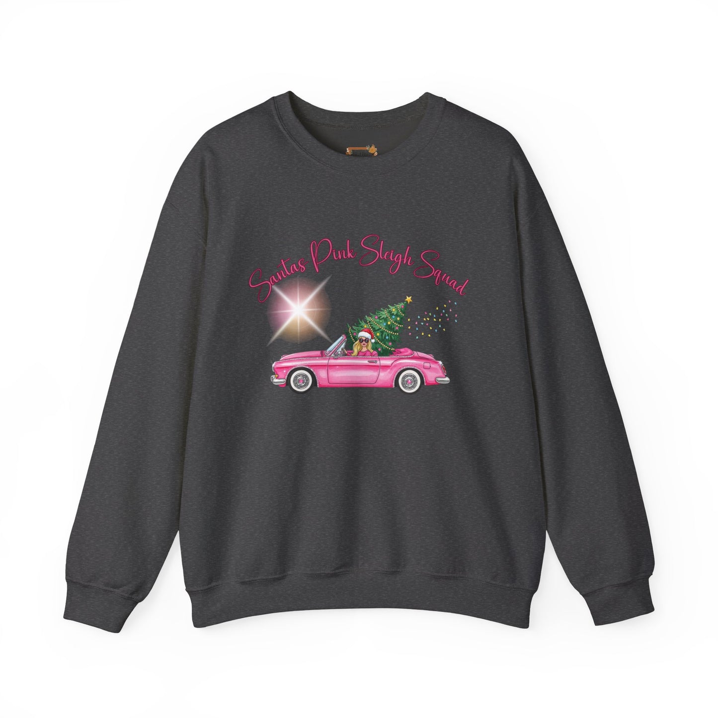Santa's Pink Sleigh Squad Crewneck Sweatshirt