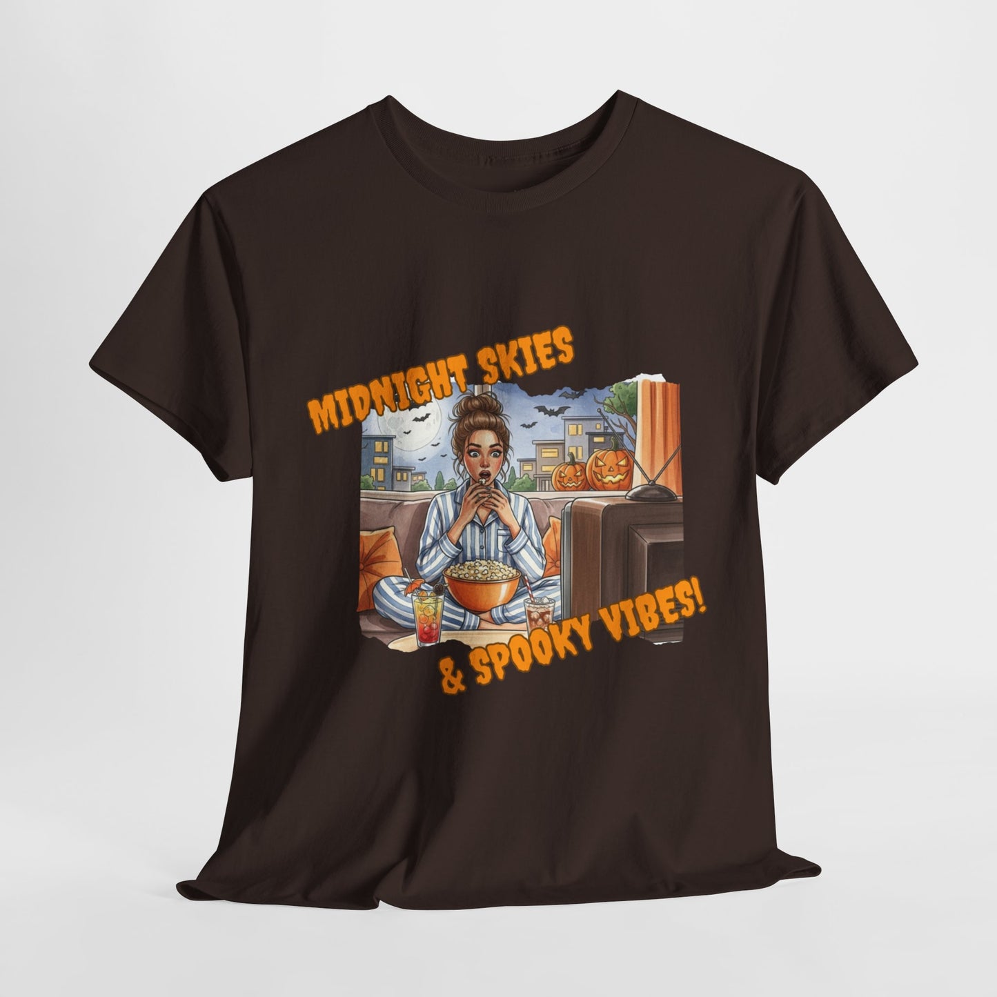 Spooky Vibes Graphic Tee – Soft Cotton Blend Halloween T-Shirt for Everyday Comfort