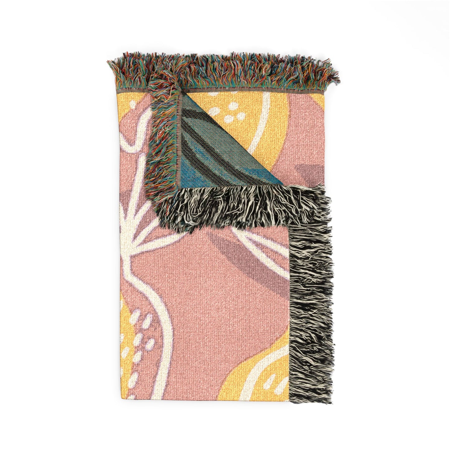 Pink & Yellow Lemon Woven Blanket
