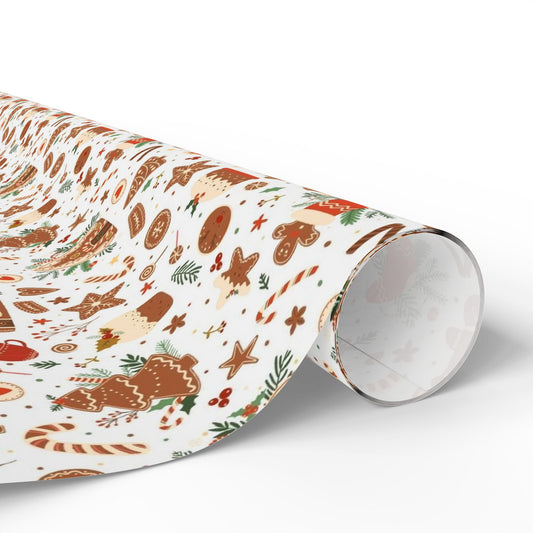 Gingerbread Christmas Wrapping Paper | Cozy Cookie Holiday Gift Wrap | Festive Baking Pattern | Christmas Treat Wrapping Paper