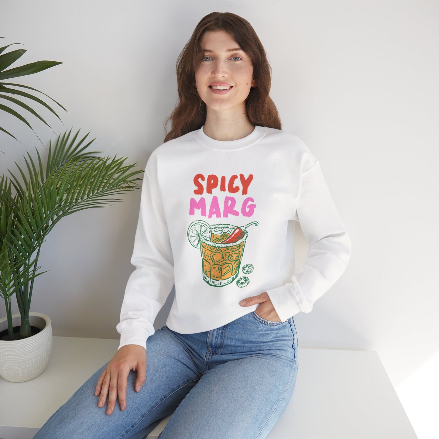 Spicy Marg Sweatshirt • Margarita Summer Crewneck • Girls Night Vacation Sweatshirt • Beach Fiesta Pullover