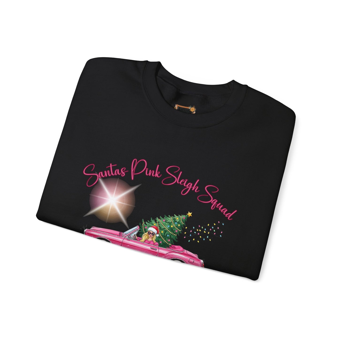 Santa's Pink Sleigh Squad Crewneck Sweatshirt