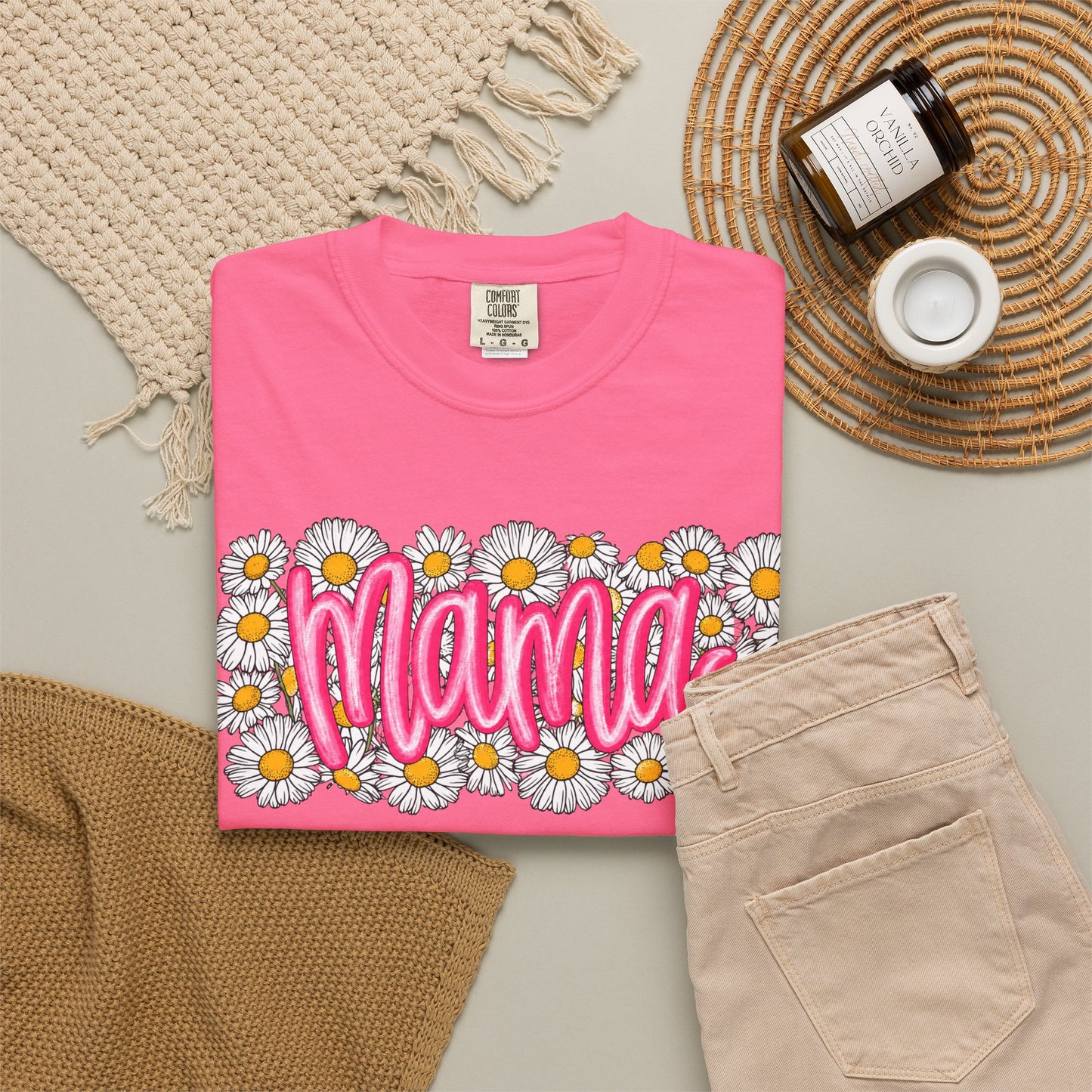 Pink Daisy Mama Shirt • Floral Mama Tee • Spring Mama Graphic Shirt • Cute Feminine Motherhood Outfit