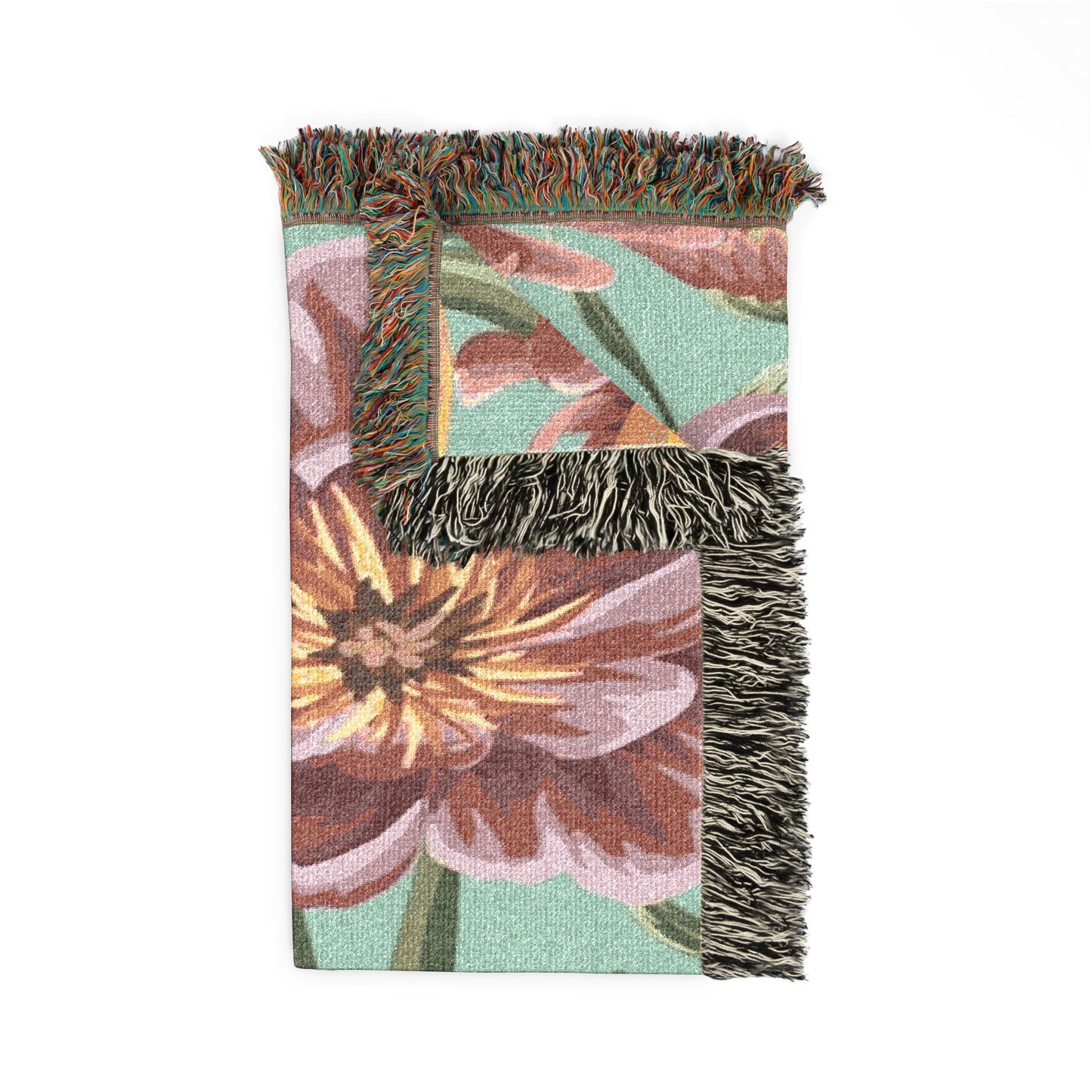 Floral Tulip Woven Blanket — Cozy Garden Throw