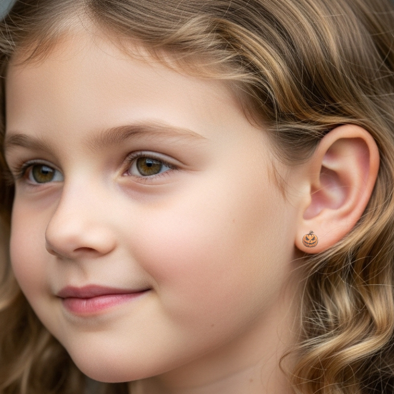 Jack-O’-Lantern Earrings – Spooky Pumpkin Studs for Moms & Daughters | Little Honey Collective
