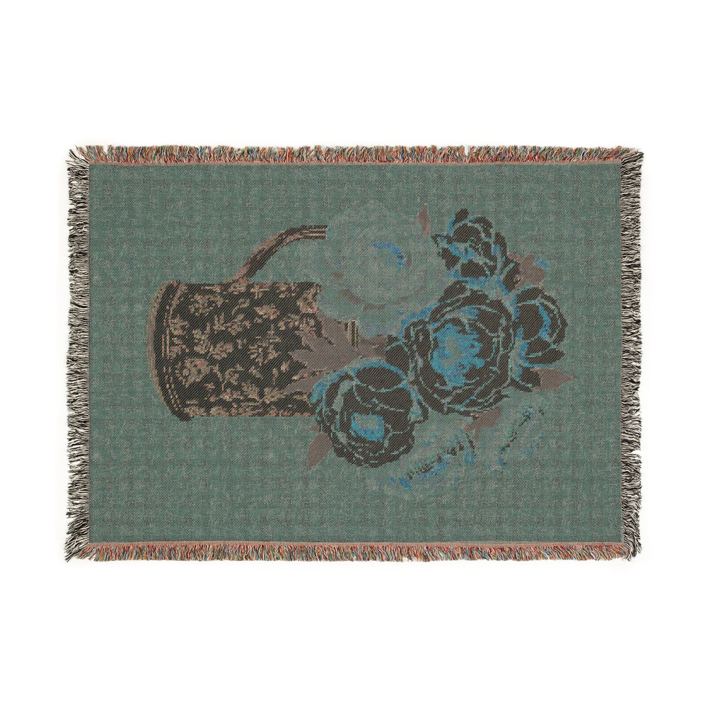 Peony Woven Blanket — Floral Cozy Throw for Living Room & Bedroom