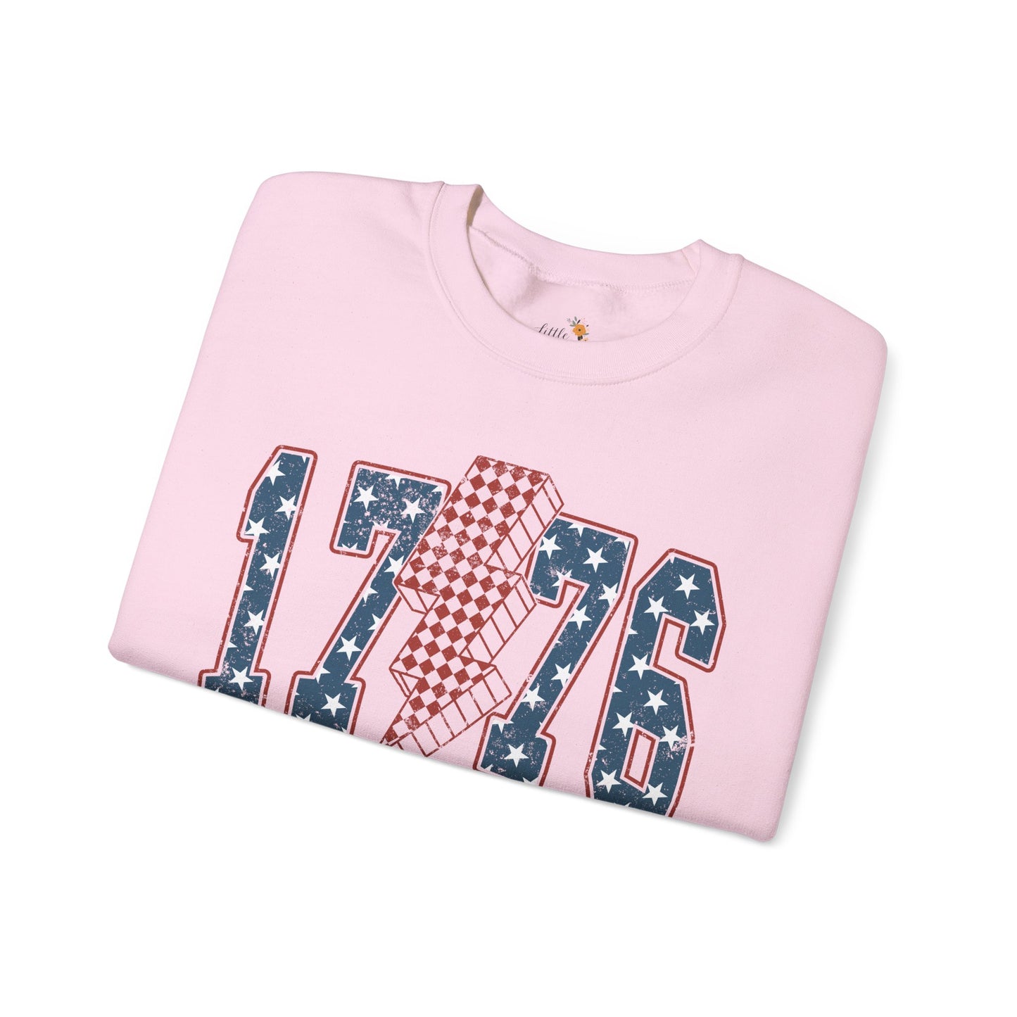 1776 Lightning Bolt Sweatshirt • Patriotic Graphic Crewneck • Americana Red White Blue Bold Statement
