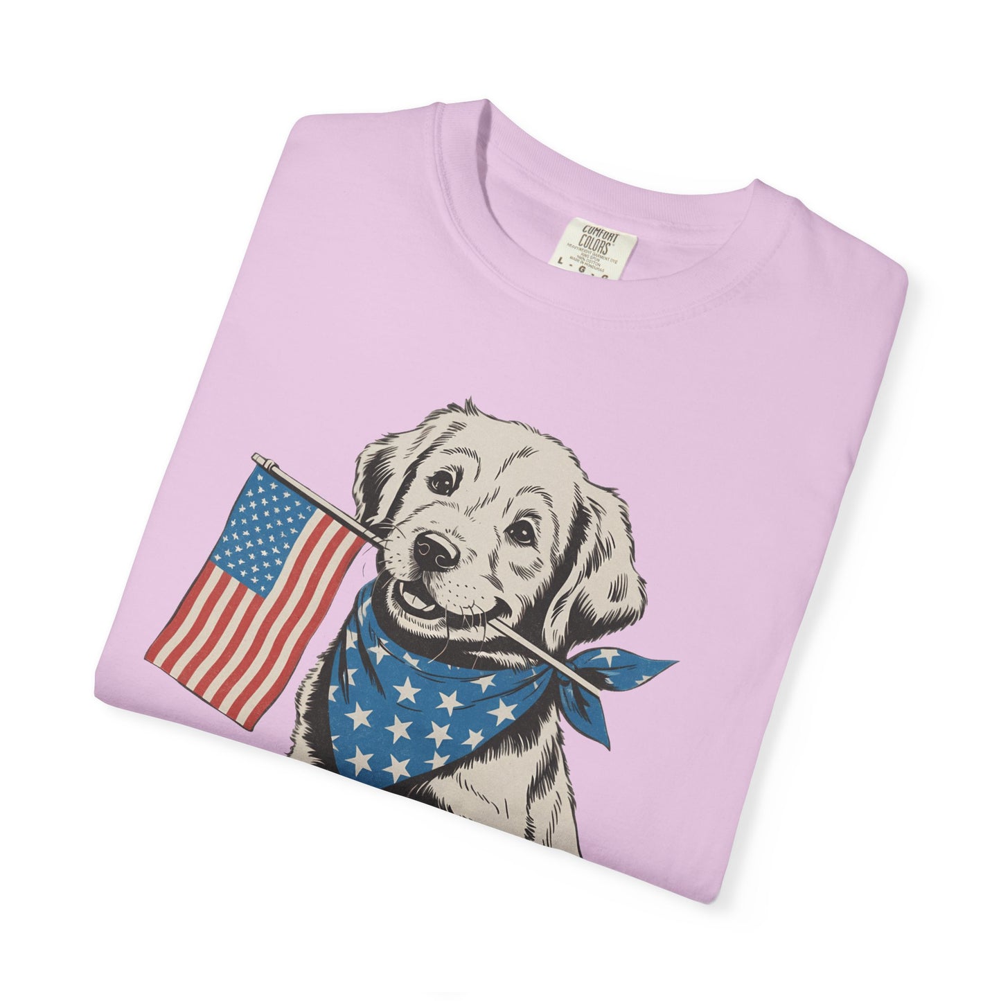 4th of July Patriotic Dog Puppy Tee • Americana Dog Lover Graphic • Red White Blue Flag Shirt