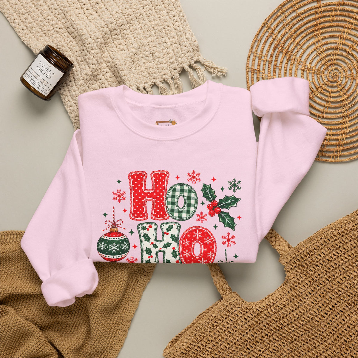 Ho Ho Ho Christmas Sweatshirt, Retro Christmas Crewneck, Gildan Holiday Sweatshirt, Festive Christmas Sweater, Christmas Gift