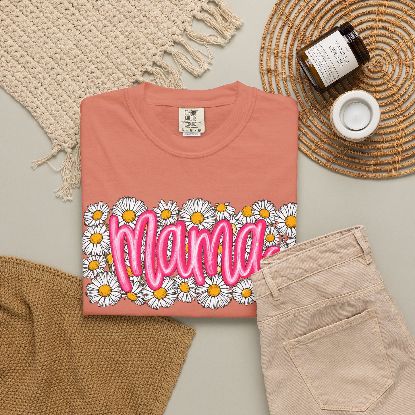 Pink Daisy Mama Shirt • Floral Mama Tee • Spring Mama Graphic Shirt • Cute Feminine Motherhood Outfit