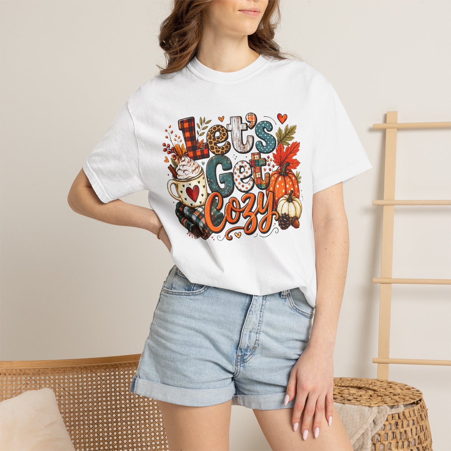 Let's Get Cozy Shirt • Cozy Fall Shirt • Pumpkin Spice Tee • Autumn Graphic Tee • Cute Fall Sweatshirt • Comfort Colors Fall Shirt • Cozy Season Tee