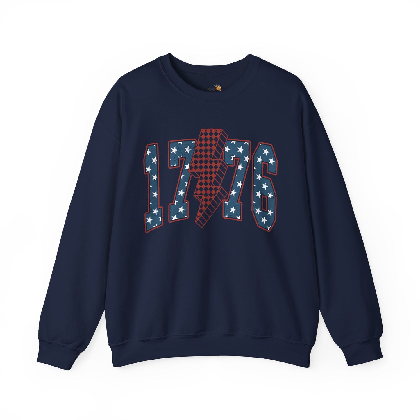1776 Lightning Bolt Sweatshirt • Patriotic Graphic Crewneck • Americana Red White Blue Bold Statement