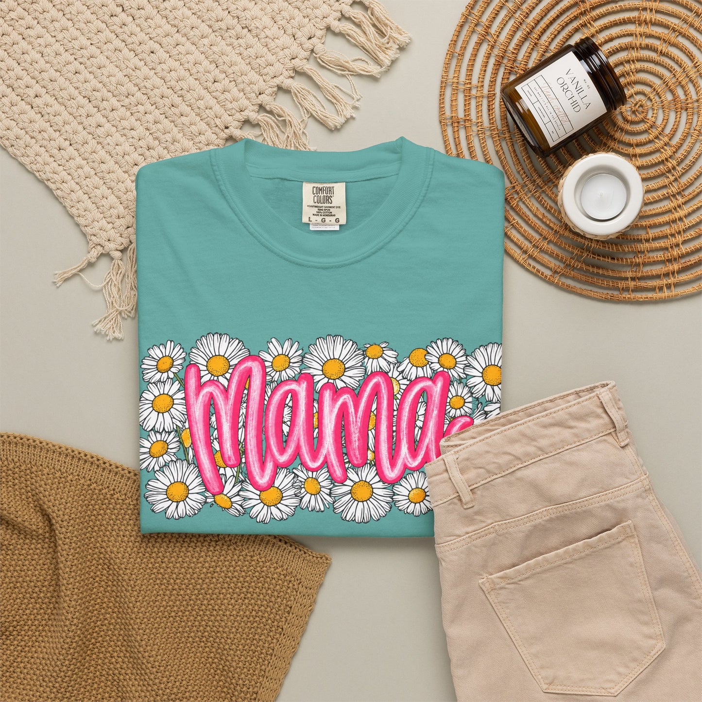 Pink Daisy Mama Shirt • Floral Mama Tee • Spring Mama Graphic Shirt • Cute Feminine Motherhood Outfit
