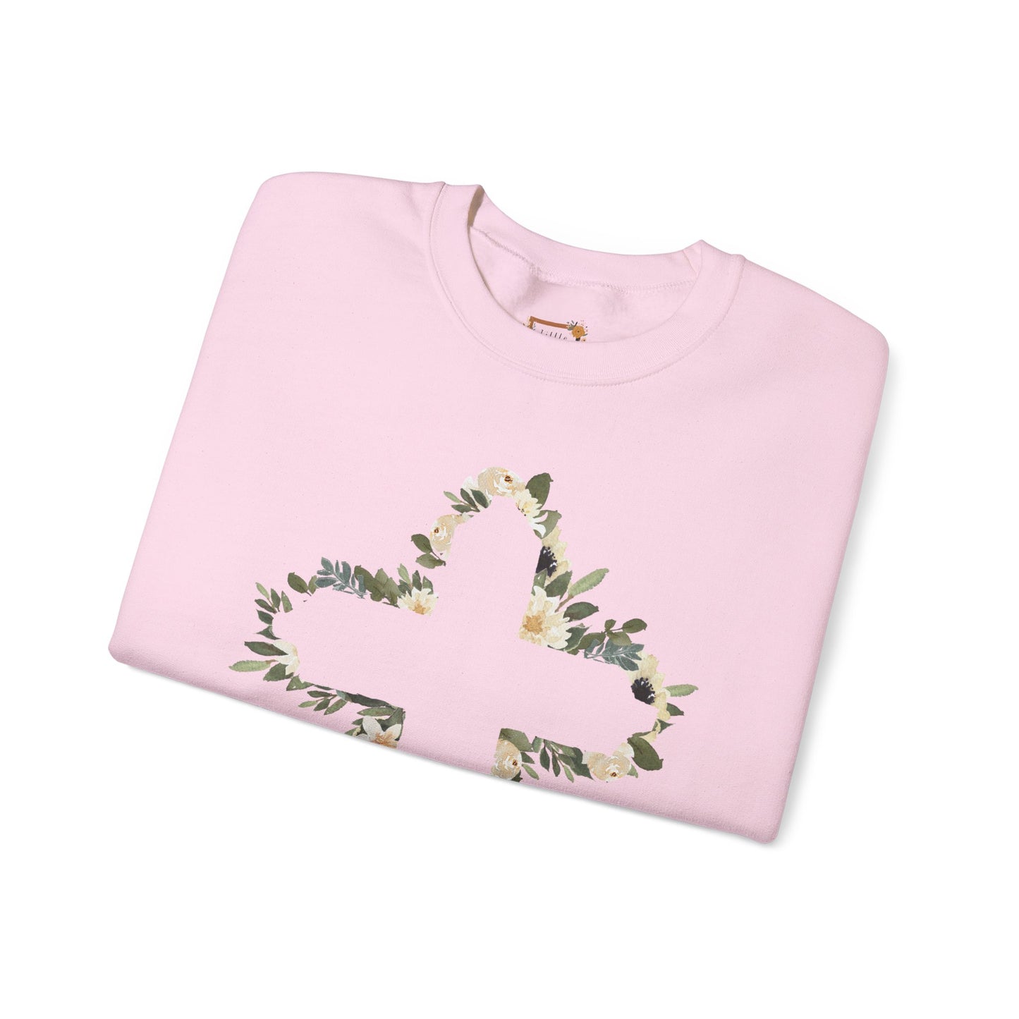 Floral Cross Crewneck Sweatshirt — Christian Faith Floral Pullover