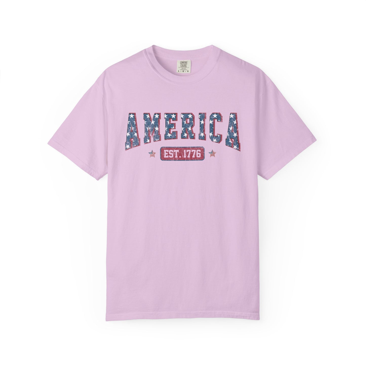 America Est 1776 T-Shirt • Vintage Patriotic Graphic Tee • Red White Blue Fourth of July Shirt