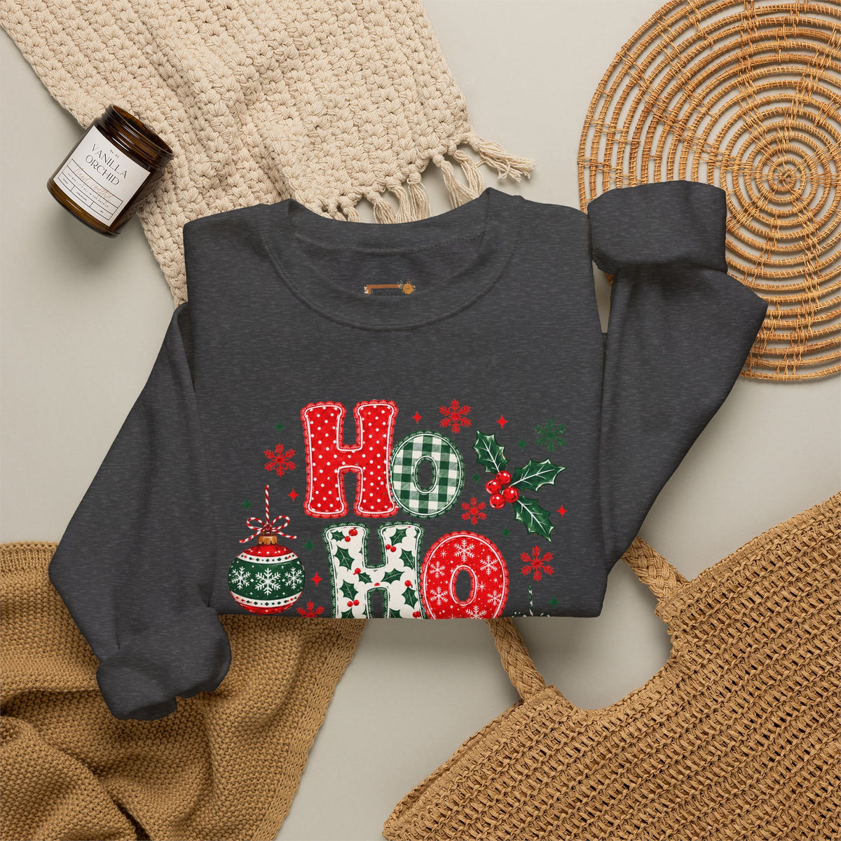 Ho Ho Ho Christmas Sweatshirt, Retro Christmas Crewneck, Gildan Holiday Sweatshirt, Festive Christmas Sweater, Christmas Gift