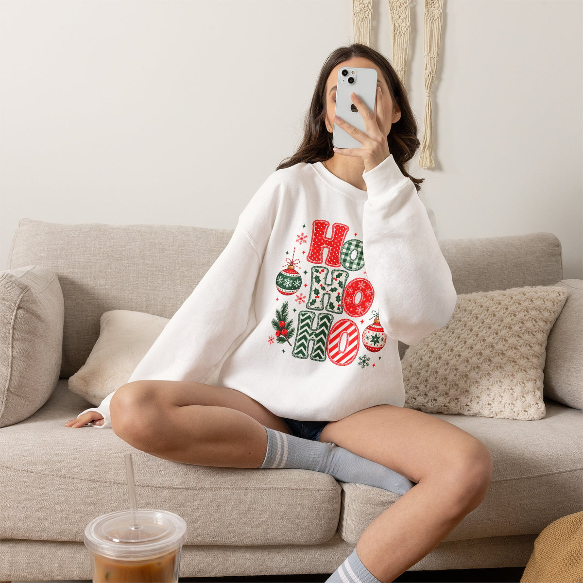 Ho Ho Ho Christmas Sweatshirt, Retro Christmas Crewneck, Gildan Holiday Sweatshirt, Festive Christmas Sweater, Christmas Gift