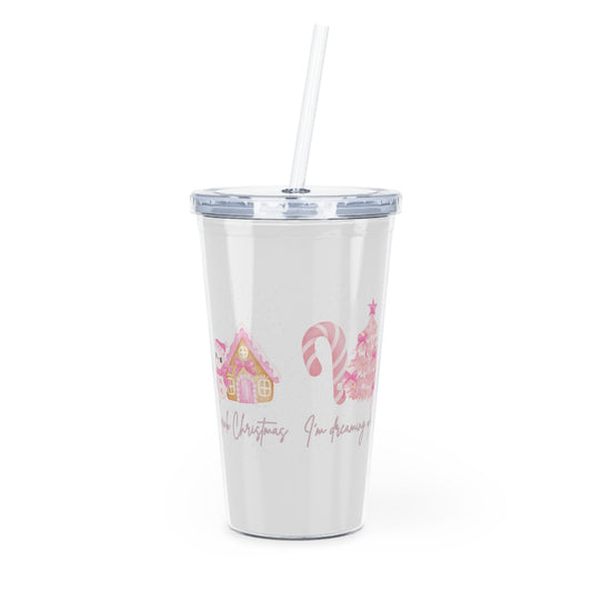 Plastic Tumbler with Straw
