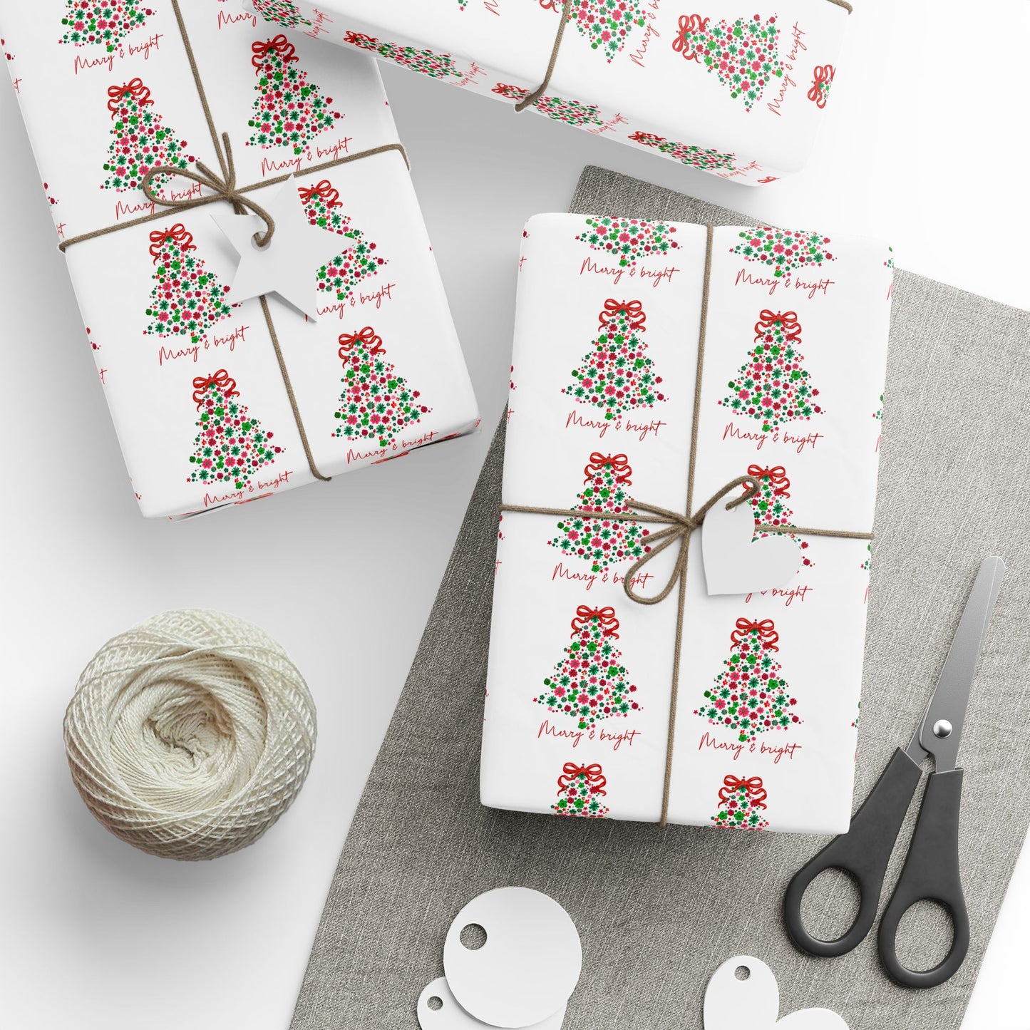 Festive Christmas Wrapping Paper Set - Merry Holiday Design for Gifts