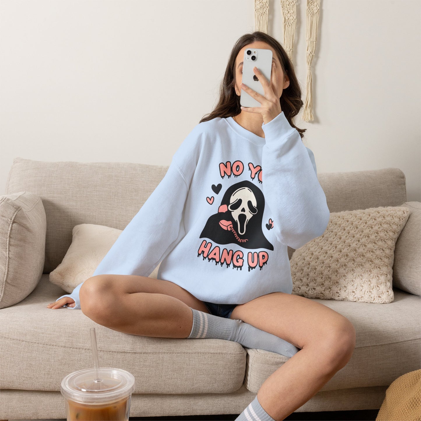 Scream Face "No You Hang Up" Crewneck Sweatshirt