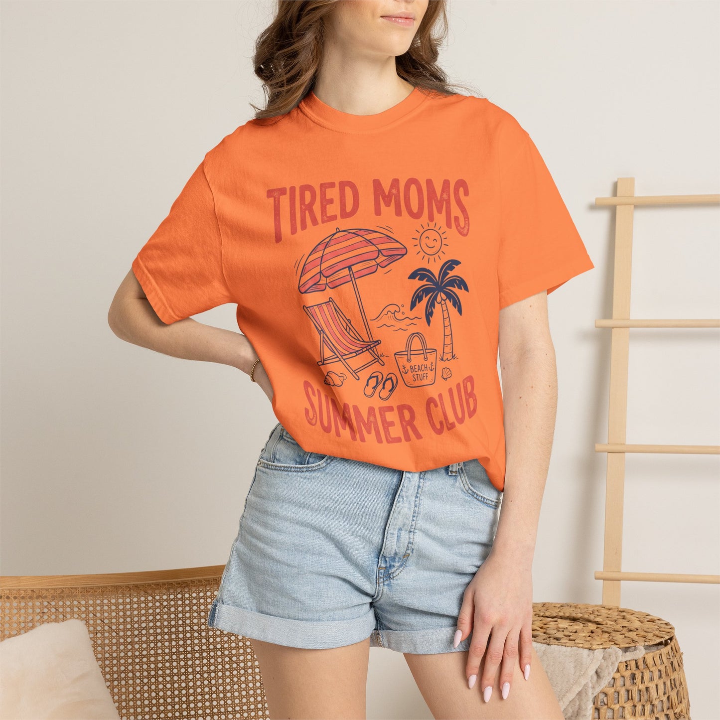 Tired Moms Summer Club Beach Graphic Tee • Summer Mom Shirt • Pool Day Mama Tee • Coastal Vacation Outfit