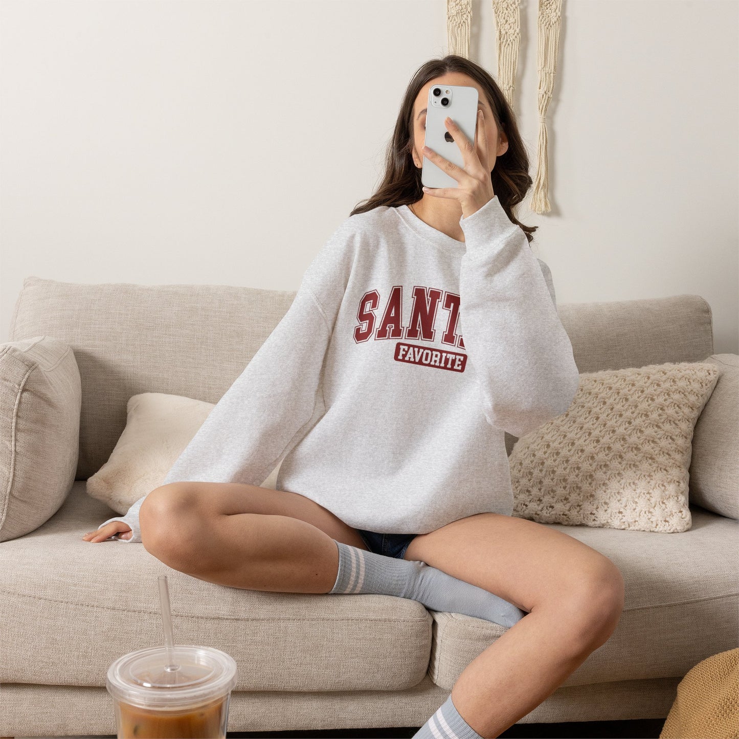 Santa's Favorite Crewneck Sweatshirt – Cozy Holiday Christmas Pullover