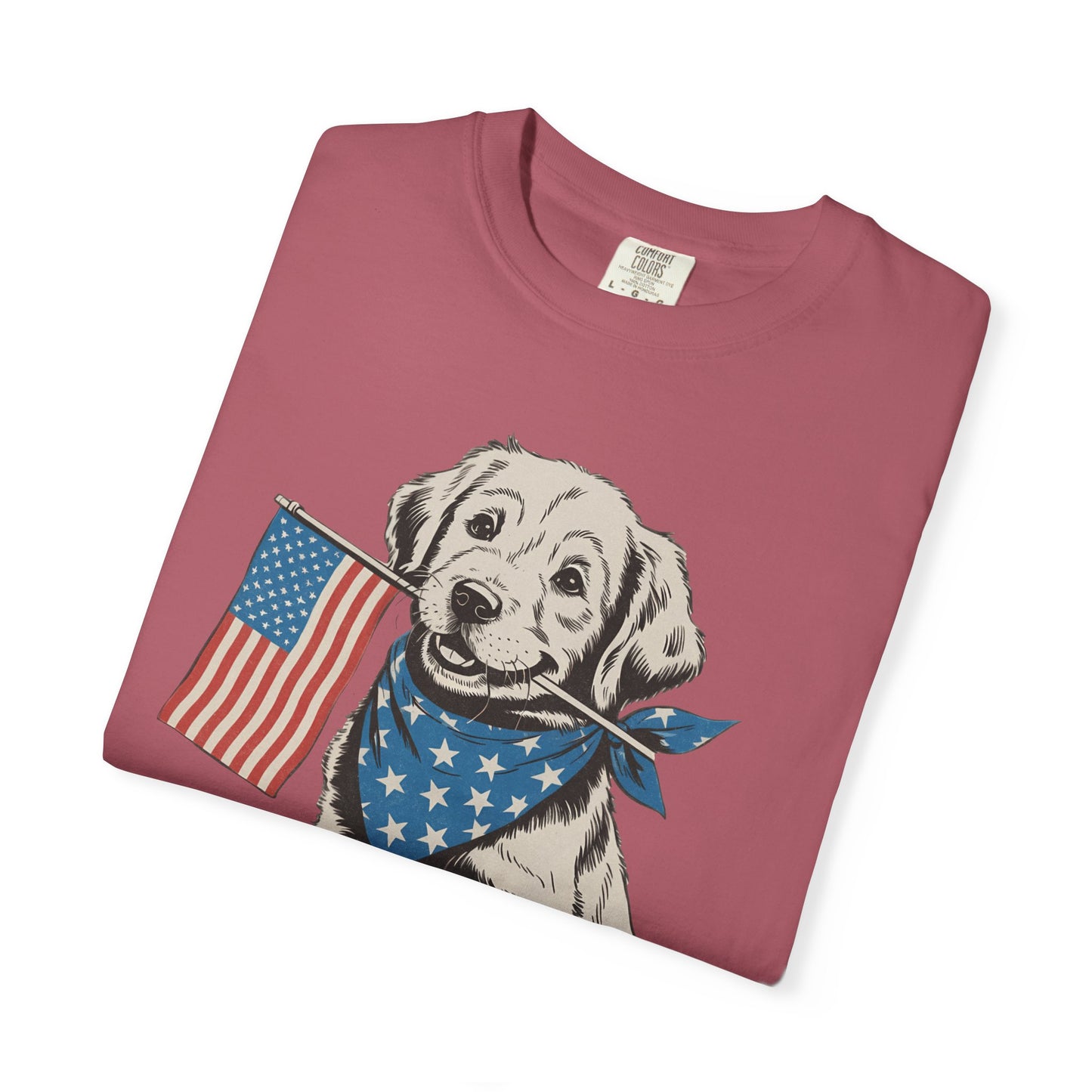 4th of July Patriotic Dog Puppy Tee • Americana Dog Lover Graphic • Red White Blue Flag Shirt