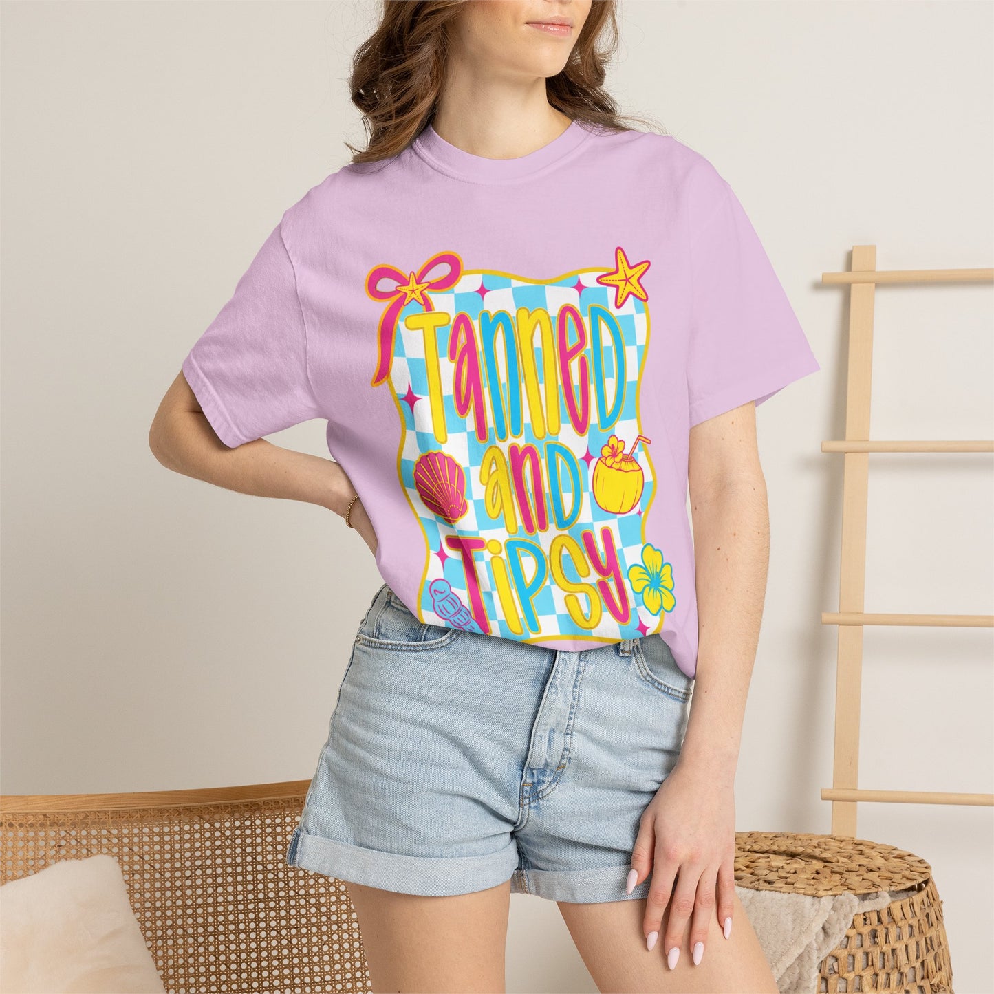 Tanned and Tipsy Shirt • Beach Vacation Graphic Tee • Summer Beach Girl Shirt • Tropical Summer Outfit