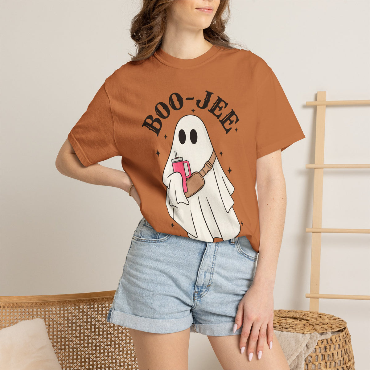 Boo Jee Ghost Shirt, Comfort Colors Halloween Tee, Cute Ghost Shirt, Girly Halloween Graphic Tee, Spooky Season Shirt