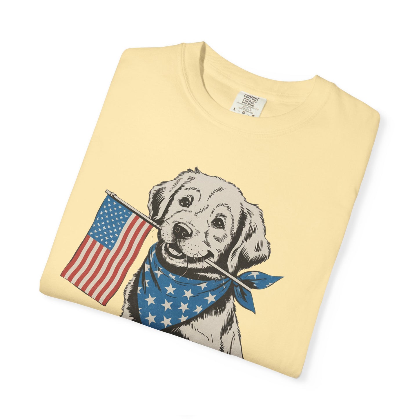 4th of July Patriotic Dog Puppy Tee • Americana Dog Lover Graphic • Red White Blue Flag Shirt