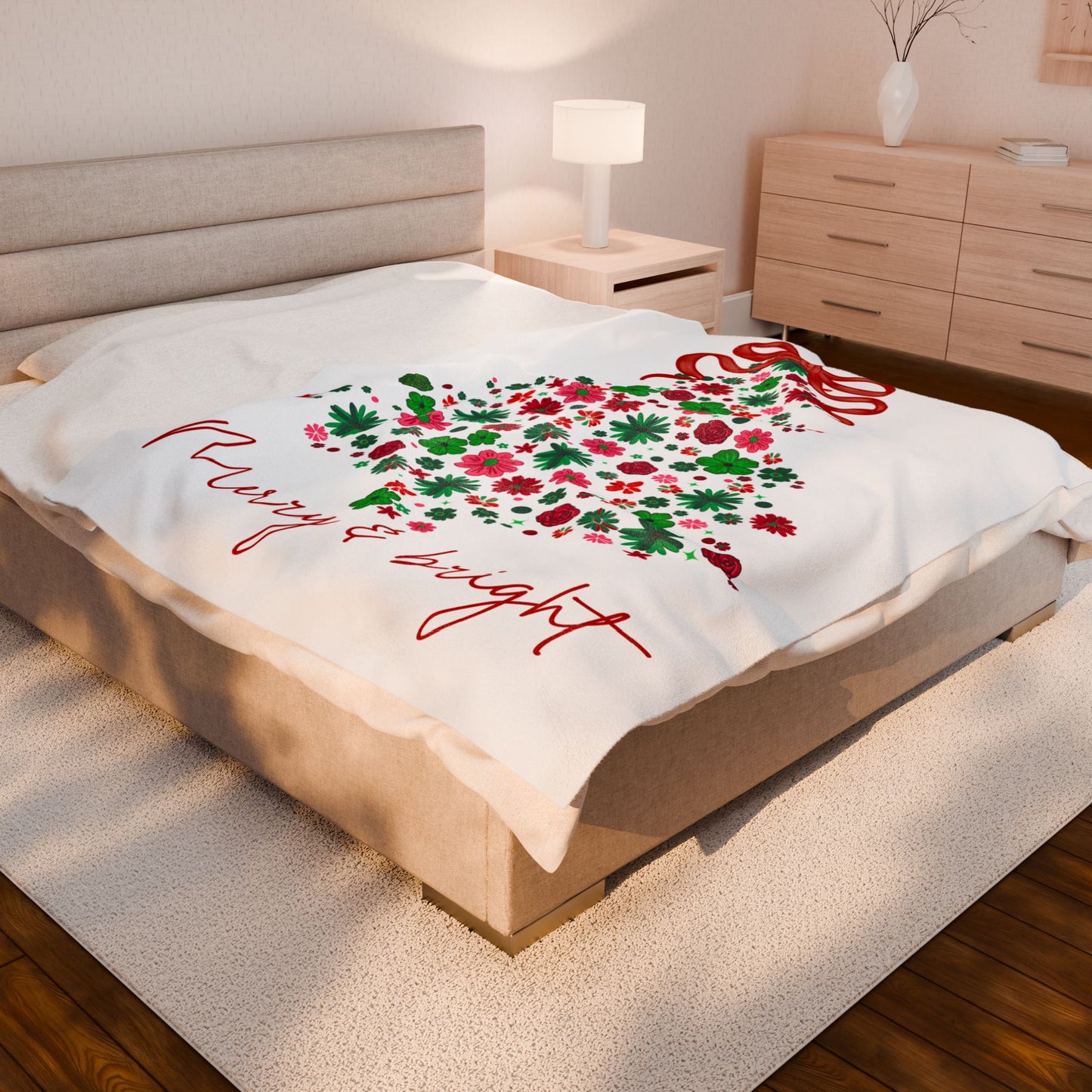 Merry & Bright Christmas Plush Blanket