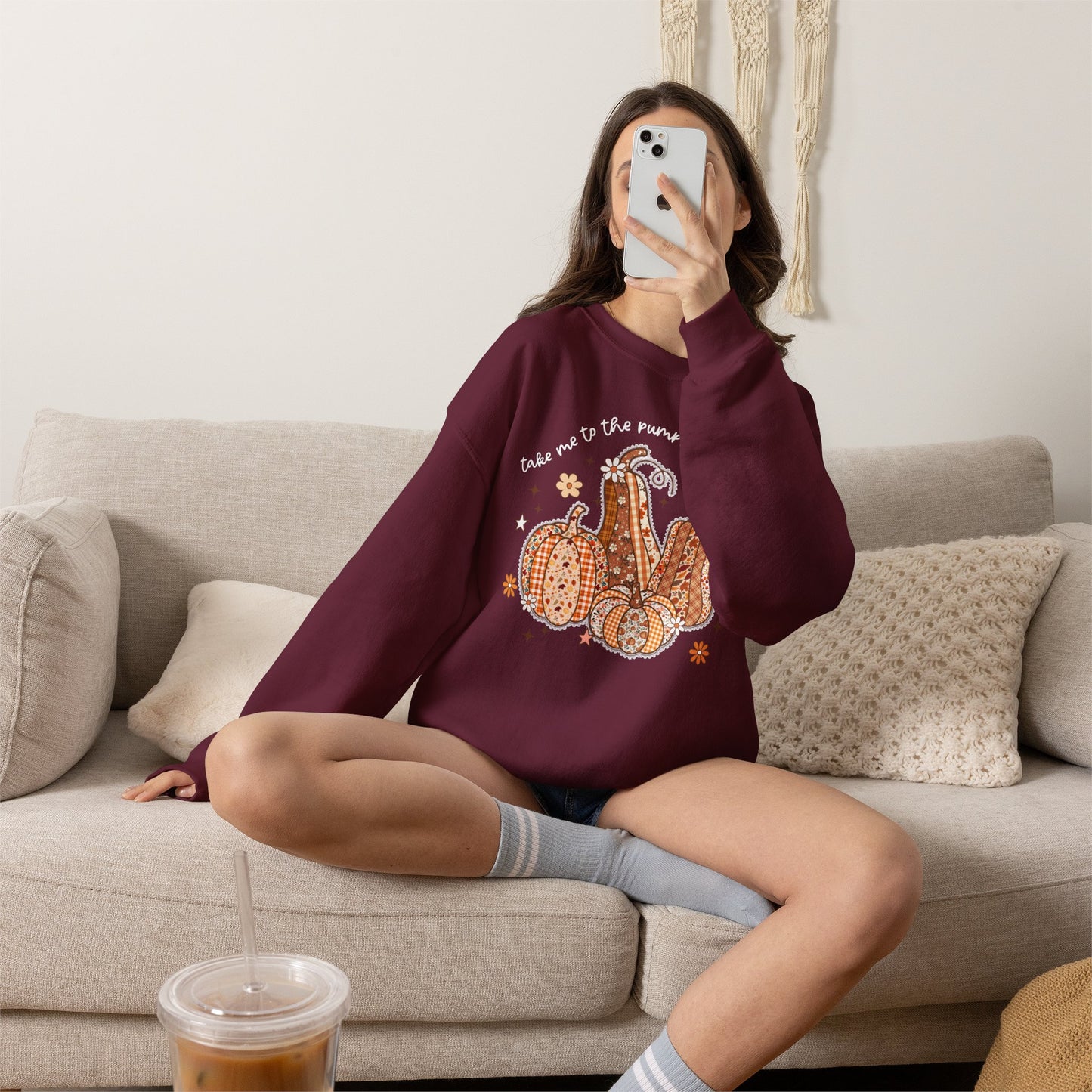 Pumpkin Patch Gourd Crewneck Sweatshirt – "Take Me to the Pumpkin Patch" Fall Pullover