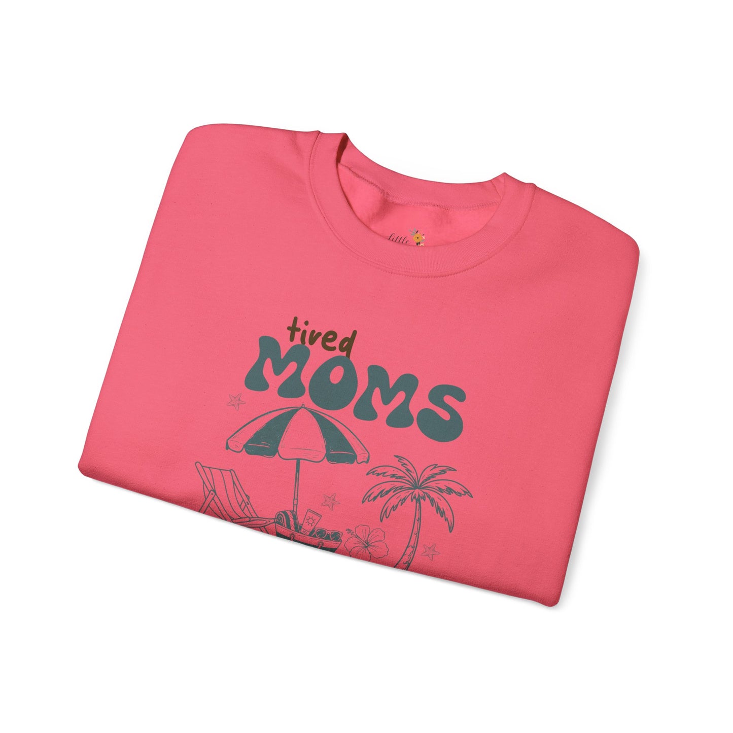 Tired Moms Summer Club Crewneck • Beach Vacation Mom Sweatshirt • Pool Day Mama Cozy Sweatshirt