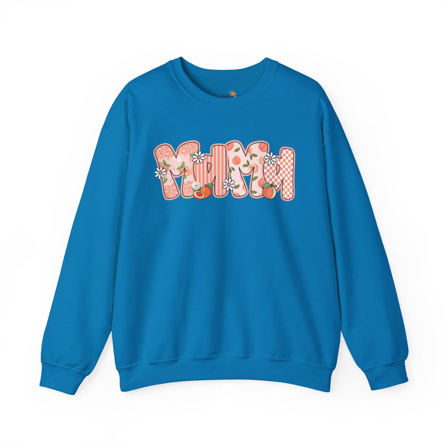 Peach Floral Mama Graphic Sweatshirt • Spring Mama Crewneck • Soft Girly Mom Pullover • Floral Boutique Style Outfit
