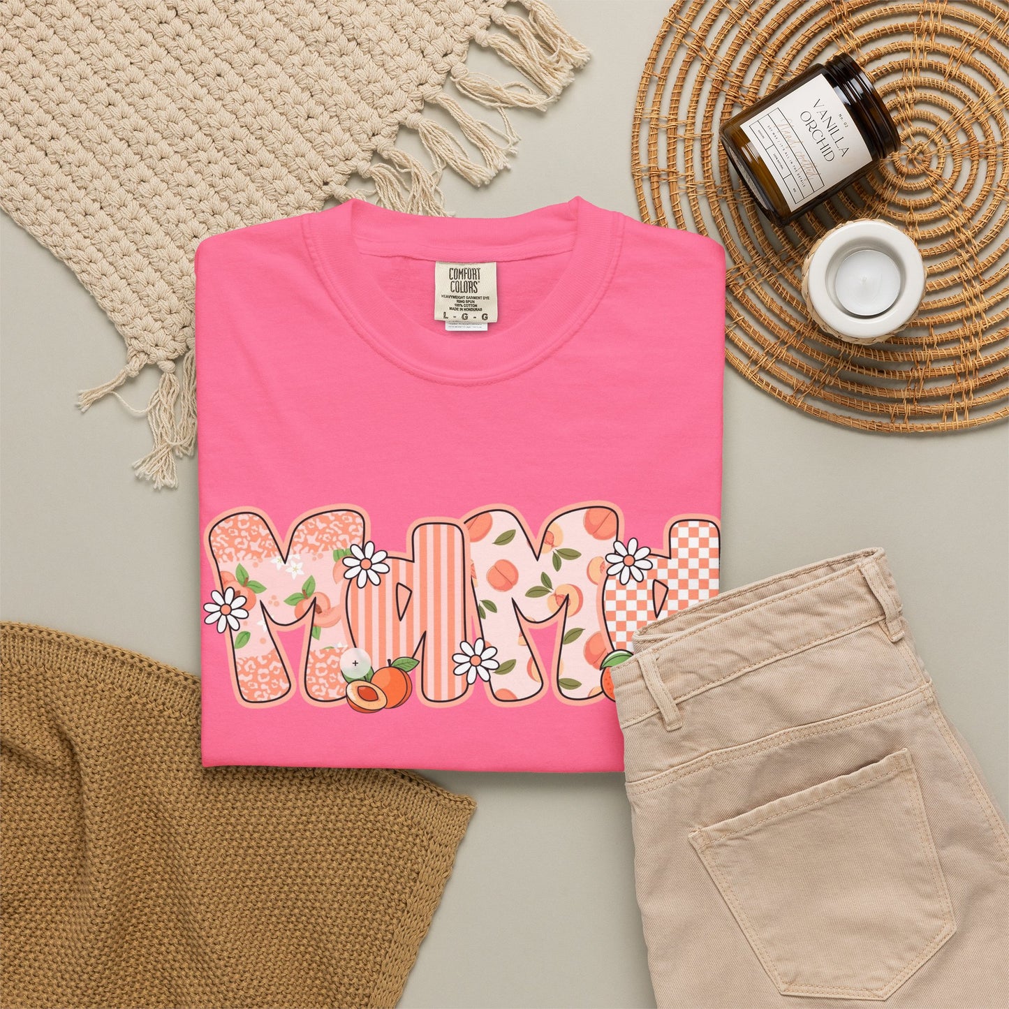 Peach Floral Mama Graphic Tee • Spring Mama Shirt • Soft Girly Mom Shirt • Floral Boutique Style Outfit
