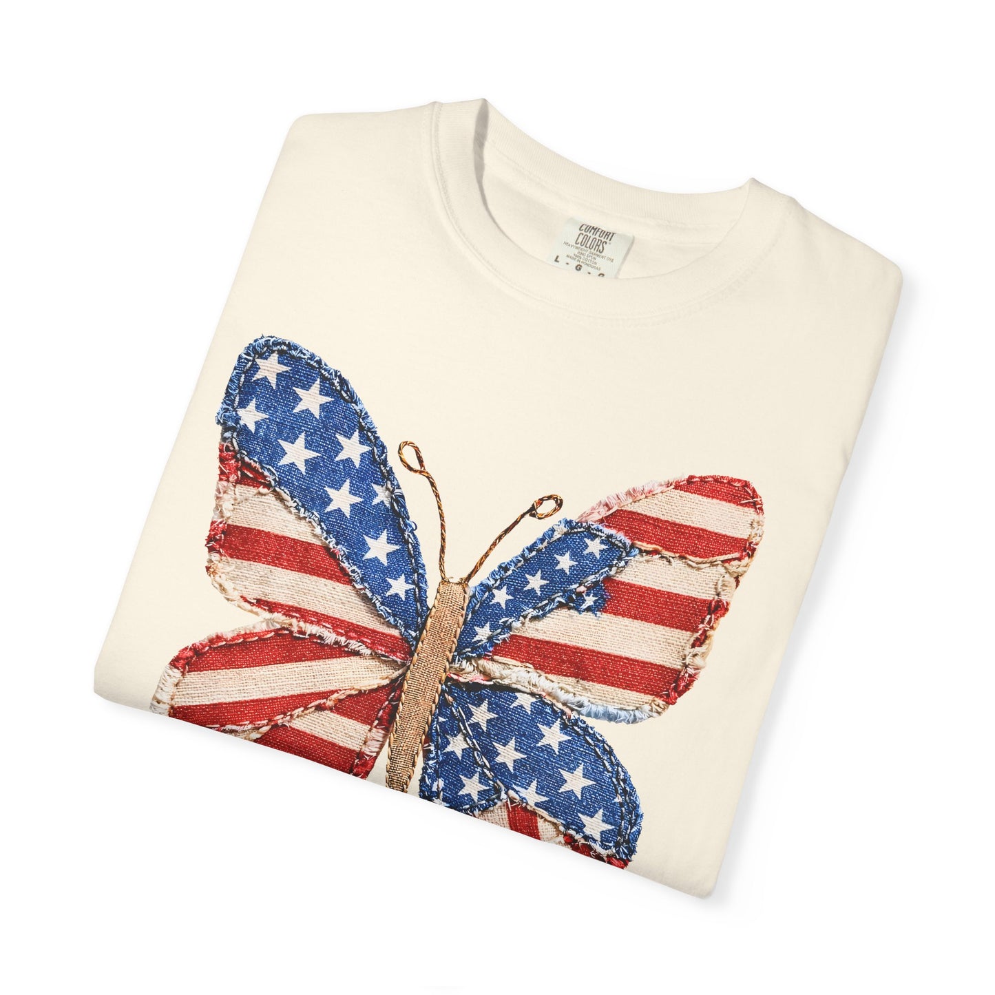 4th of July Butterfly Shirt • Patriotic Butterfly Tee • Vintage Americana Red White Blue Graphic