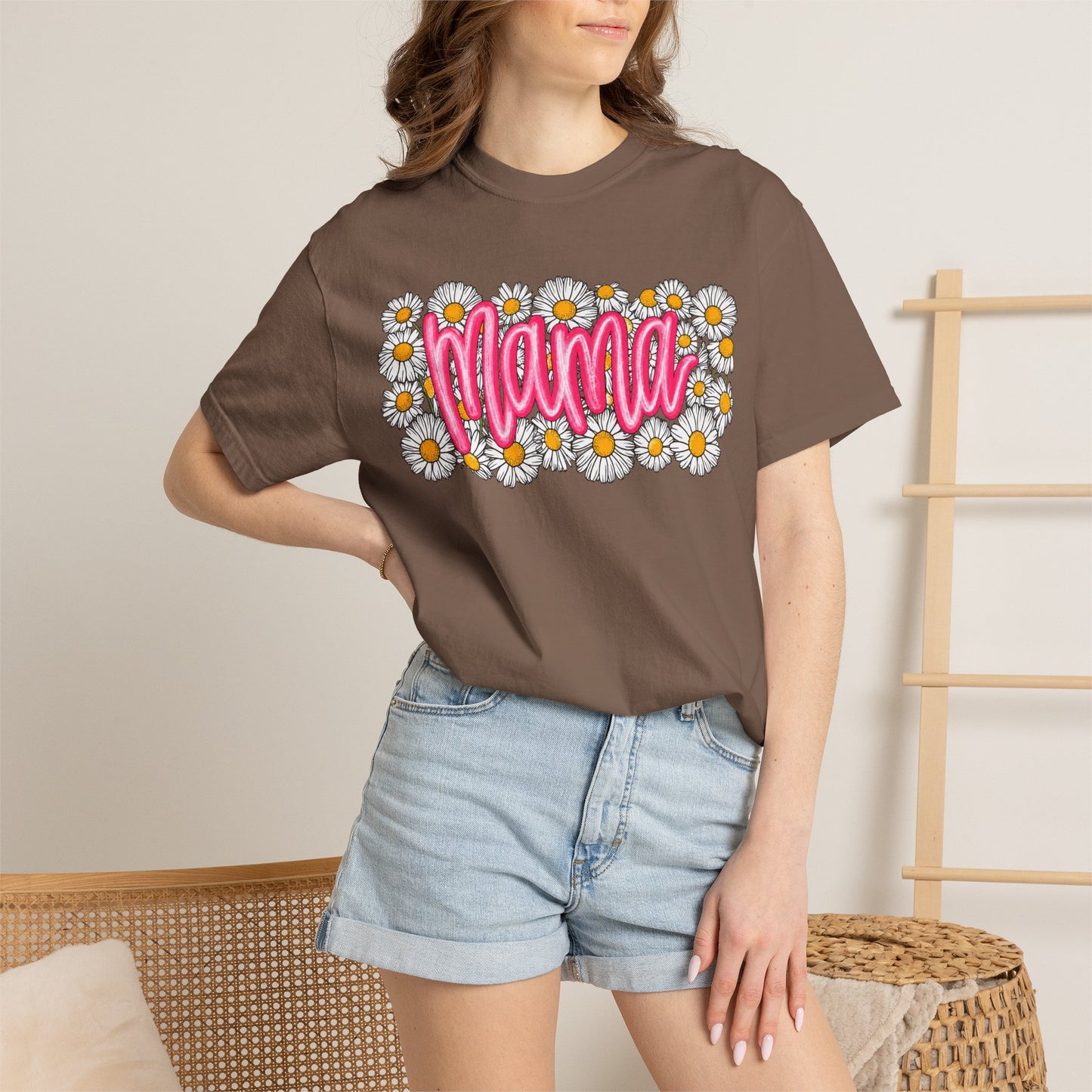 Pink Daisy Mama Shirt • Floral Mama Tee • Spring Mama Graphic Shirt • Cute Feminine Motherhood Outfit