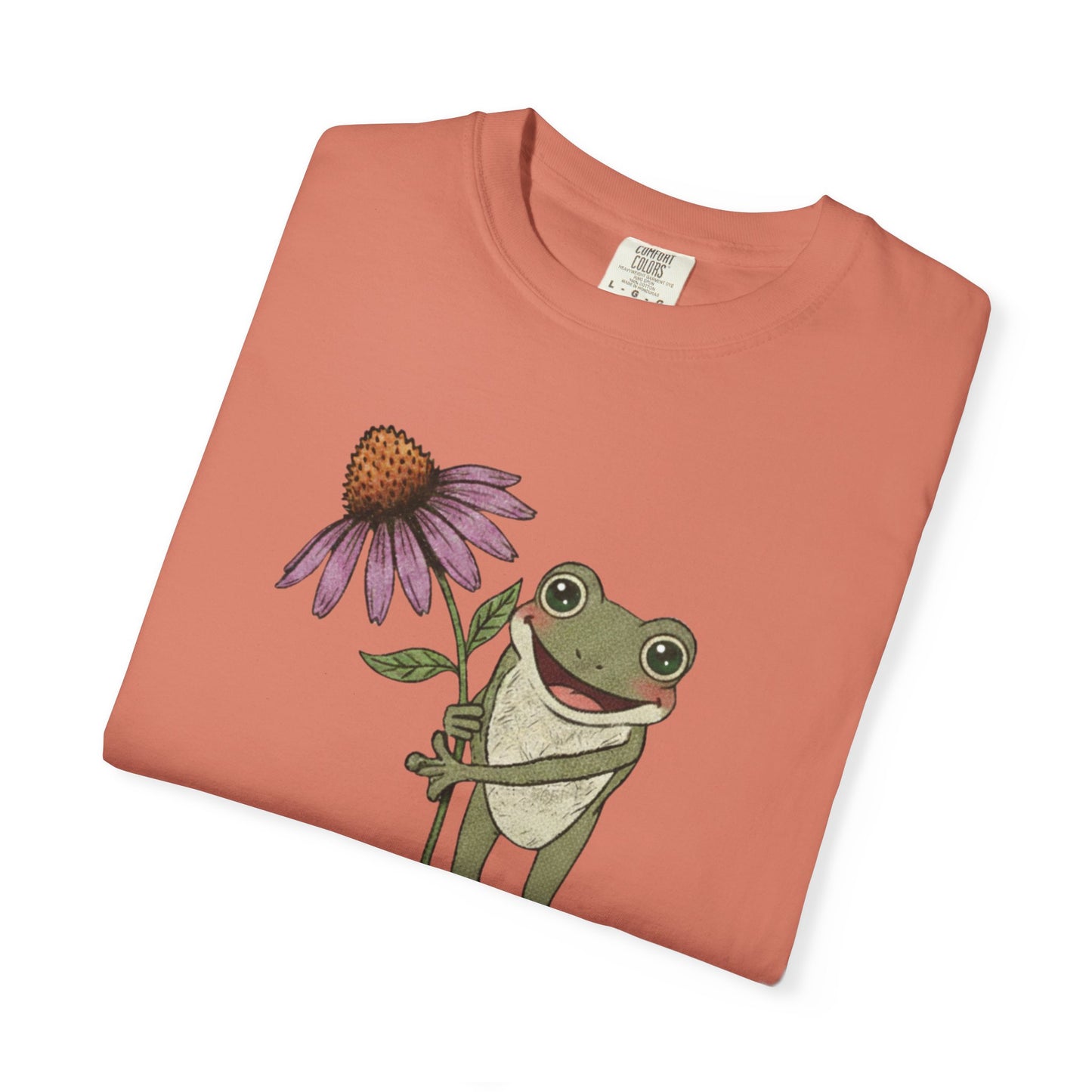 Spring Cottage Frog Tee • Whimsical Garden Wildflower T-shirt • Cottagecore Floral Tshirt