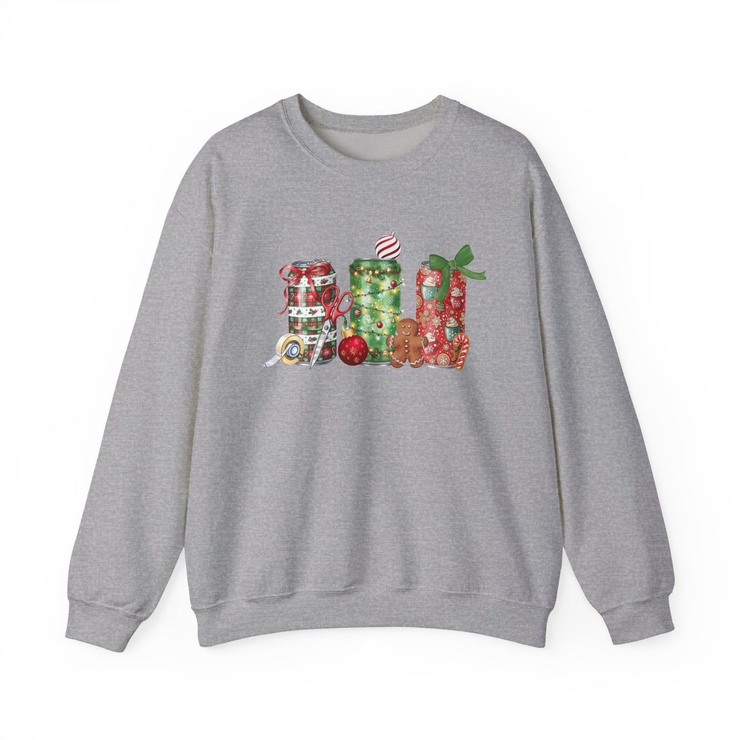 Christmas Soda Crewneck Sweatshirt | Festive Holiday Energy Drink Design | Heavy Blend Cozy Red,Green, Navy, Black, Pink Christmas Sweater for Winter Parties & Gifts