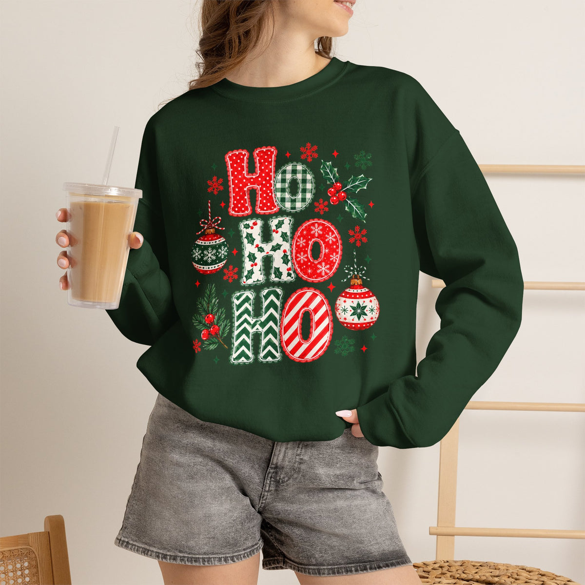 Ho Ho Ho Christmas Sweatshirt, Retro Christmas Crewneck, Gildan Holiday Sweatshirt, Festive Christmas Sweater, Christmas Gift